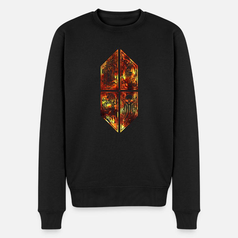 Cthulhu Ornnment fire - Männer Premium Bio Pullover - Schwarz