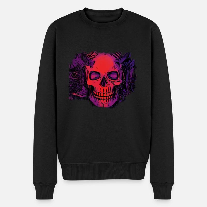 comic Dämonen schädel - Männer Premium Bio Pullover - Schwarz