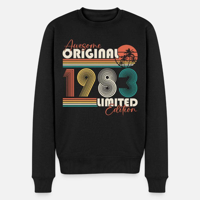 1983 Jahrgang Vintage Retro 40 Geburtstag Geschenk - Männer Premium Bio Pullover - Schwarz