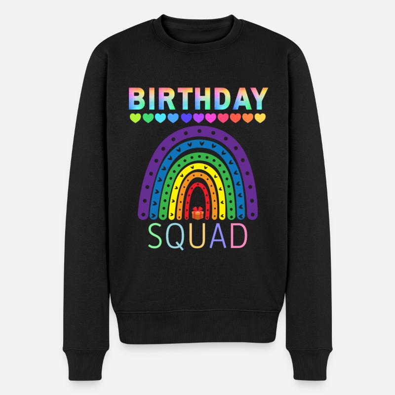 Birthday Squad Regenbogen LGBTQ - Männer Premium Bio Pullover - Schwarz
