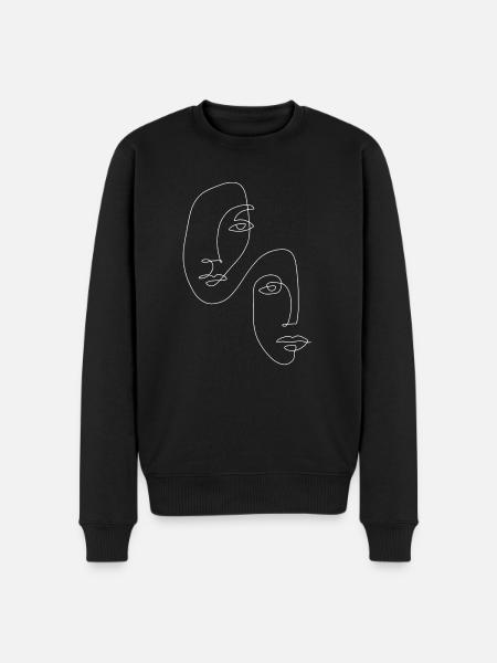 Gesichter römisch vereint hell - Männer Premium Bio Pullover - Schwarz