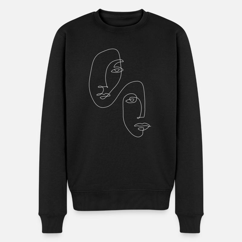 Gesichter römisch vereint hell - Männer Premium Bio Pullover - Schwarz