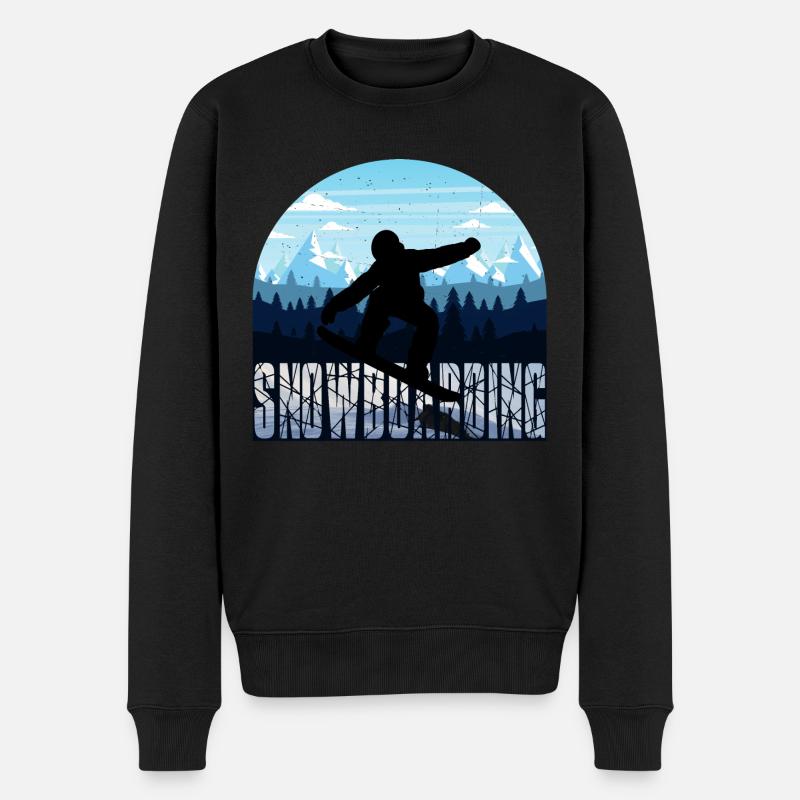 Snowboarden | Snowboard Snowboarder Geschenkideen - Männer Premium Bio Pullover - Schwarz