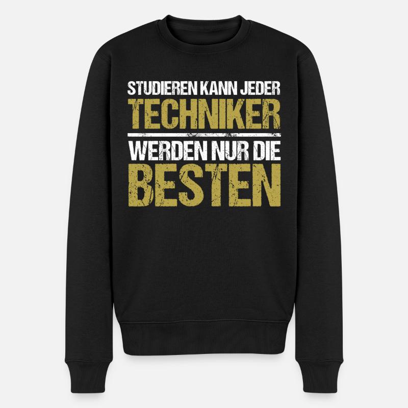 Studieren kann jeder - Techniker Edition - Männer Premium Bio Pullover - Schwarz