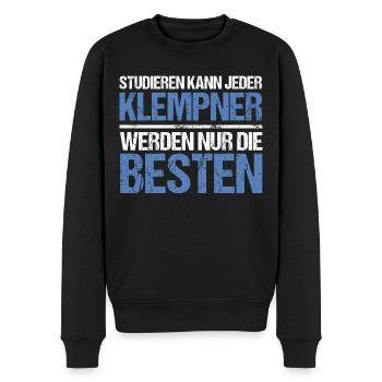 Tout le monde peut étudier - Édition plombier - Pull Premium bio Homme - noir - Devant - Nico (187cm)