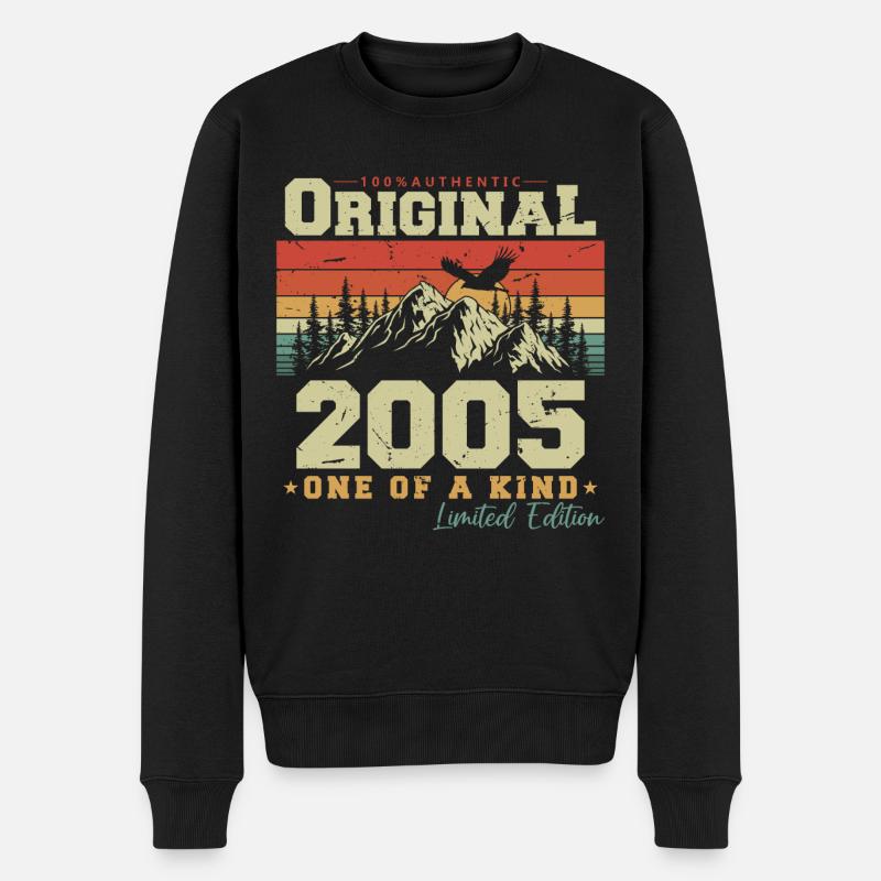 Original 2005 Vintage Jahrgang Retro Geburtstag - Männer Premium Bio Pullover - Schwarz