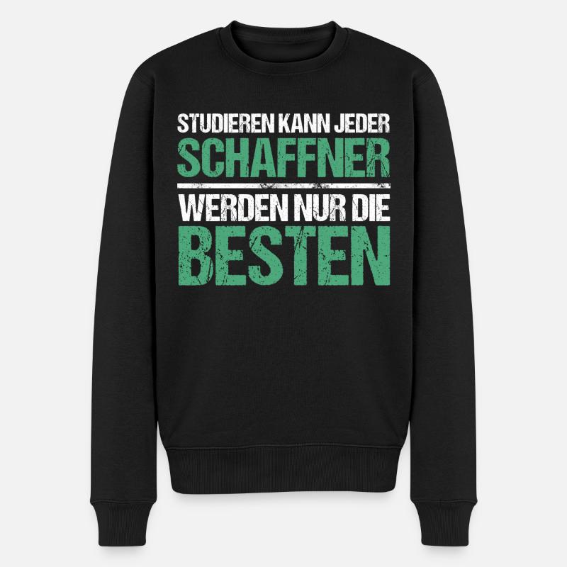Studieren kann jeder - Schaffner Edition - Männer Premium Bio Pullover - Schwarz