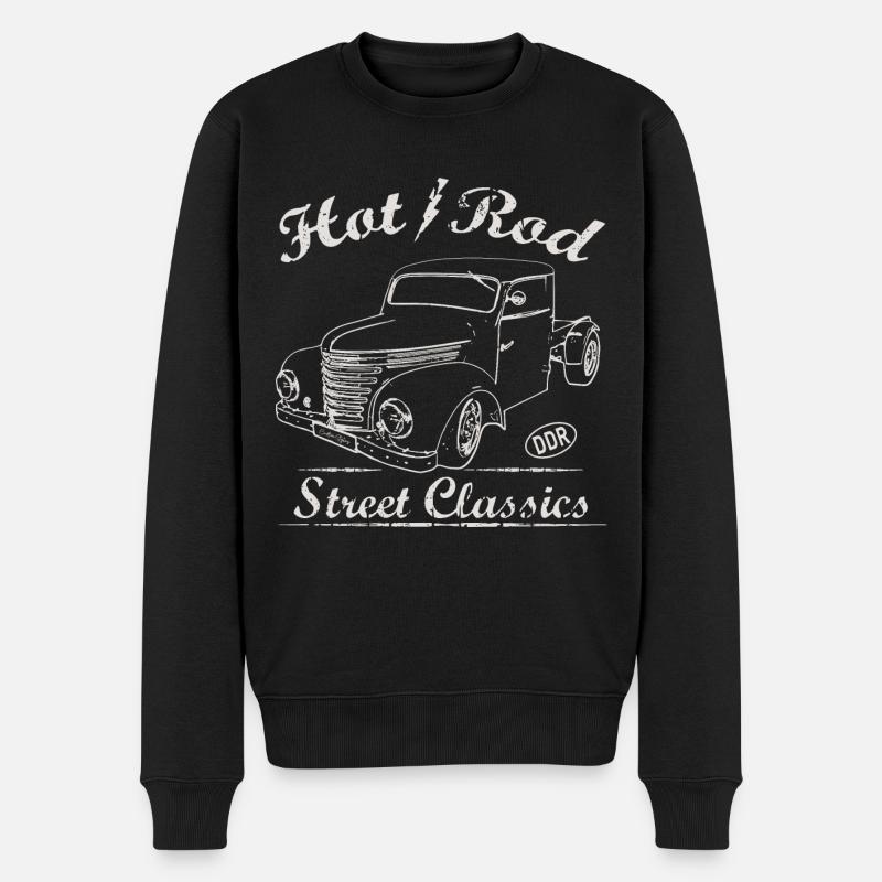 DDR Framo Barkas Hot Rod - IFA Street Classics - Männer Premium Bio Pullover - Schwarz
