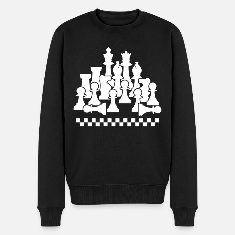 Échecs, blanc - Pull Premium bio Homme - noir