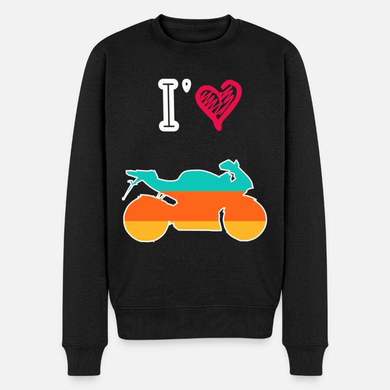 Retro-Motorrad - Männer Premium Bio Pullover - Schwarz