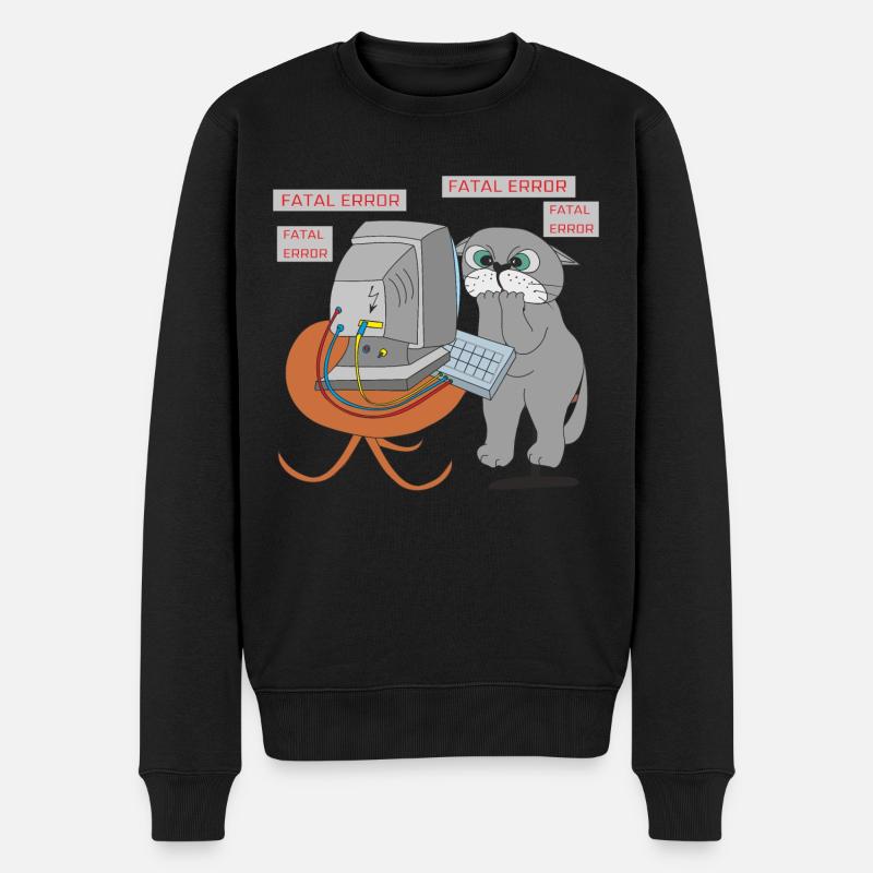 Geek-Katze - Männer Premium Bio Pullover - Schwarz