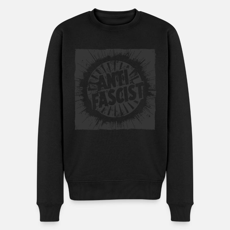 antifascistANTIFASCHIST Kreis - Männer Premium Bio Pullover - Schwarz