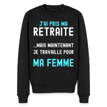 J'ai pris ma retraite humour homme retraité - Pull Premium bio Homme - noir - Devant - Nico (187cm)