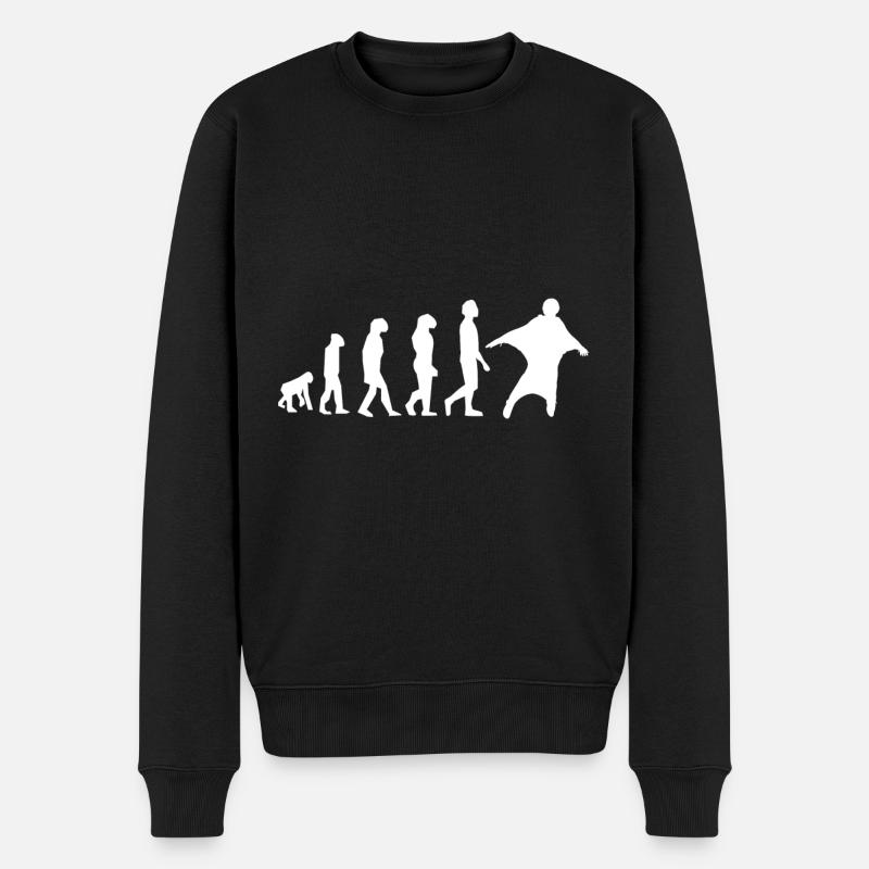 evolution Flügelanzug - Männer Premium Bio Pullover - Schwarz