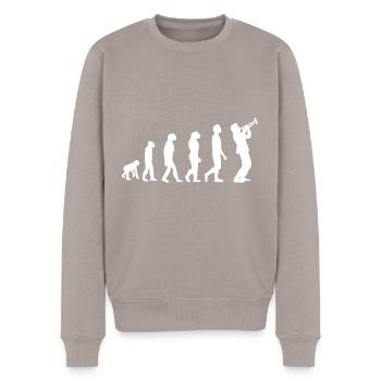 evolution trumpet music trumpet - Men's Premium Organic Jumper - taupe - Front - Nico (187cm)