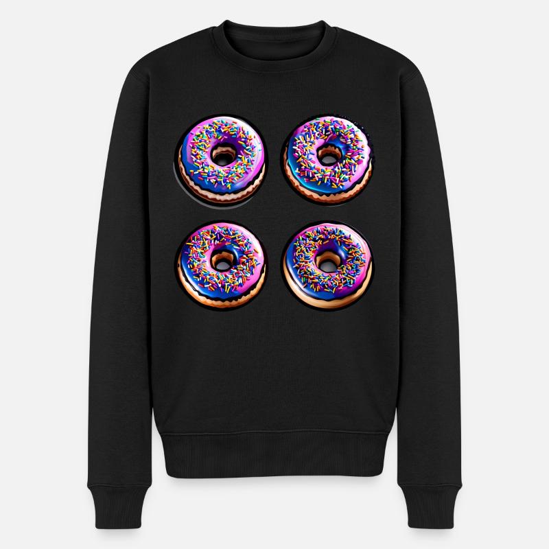 Vier Donuts - Männer Premium Bio Pullover - Schwarz