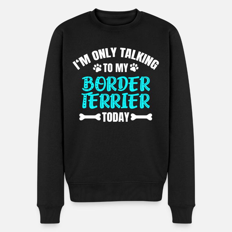 Border Terrier - Männer Premium Bio Pullover - Schwarz