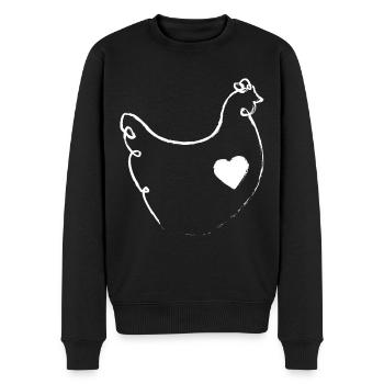 Strichzeichnung Huhn - Männer Premium Bio Pullover - Schwarz - Vorne - Nico (187cm)