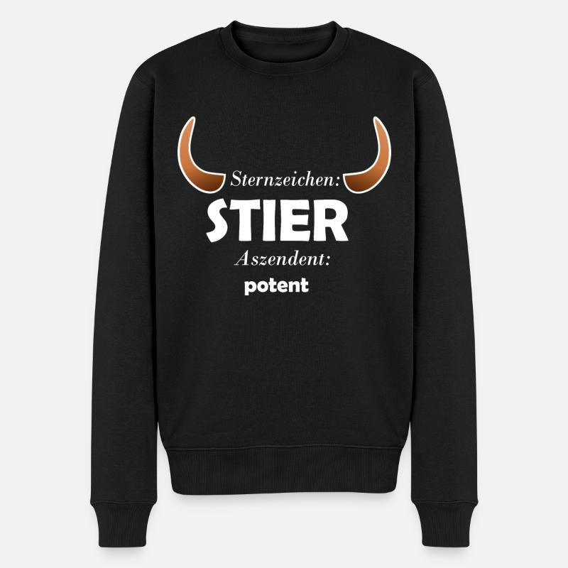 Sternzeichen Stier potent - Männer Premium Bio Pullover - Schwarz