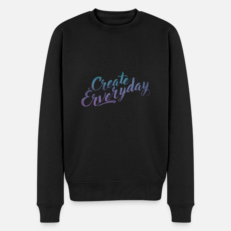 Create Everyday - Männer Premium Bio Pullover - Schwarz