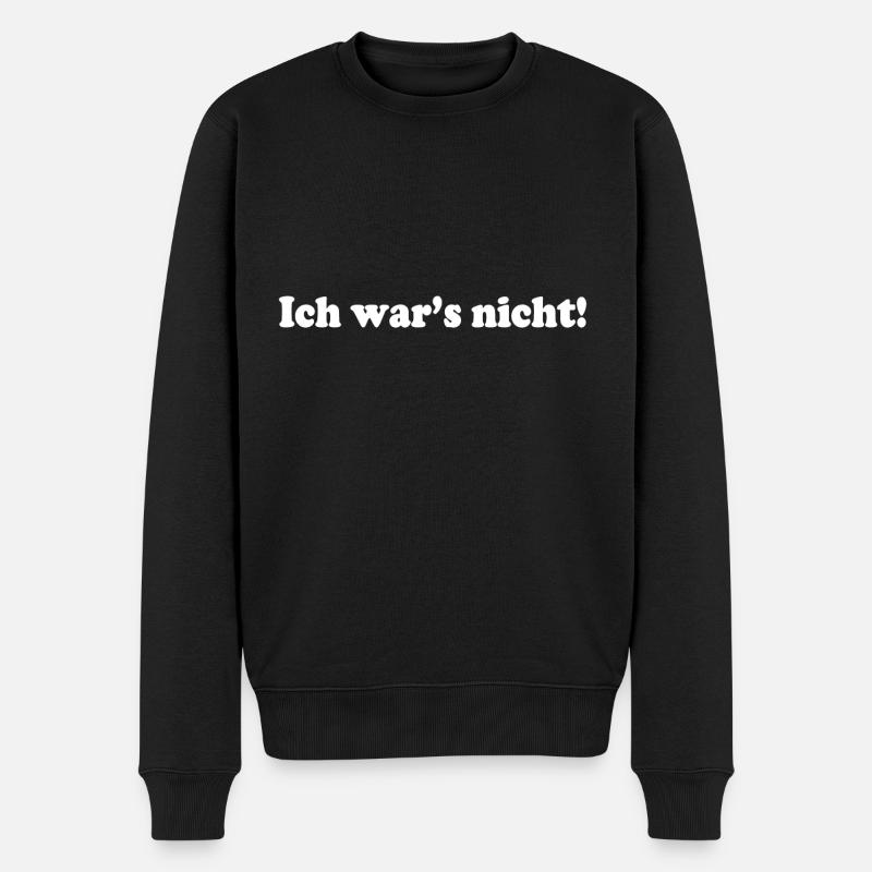 Ich wars nicht - Männer Premium Bio Pullover - Schwarz