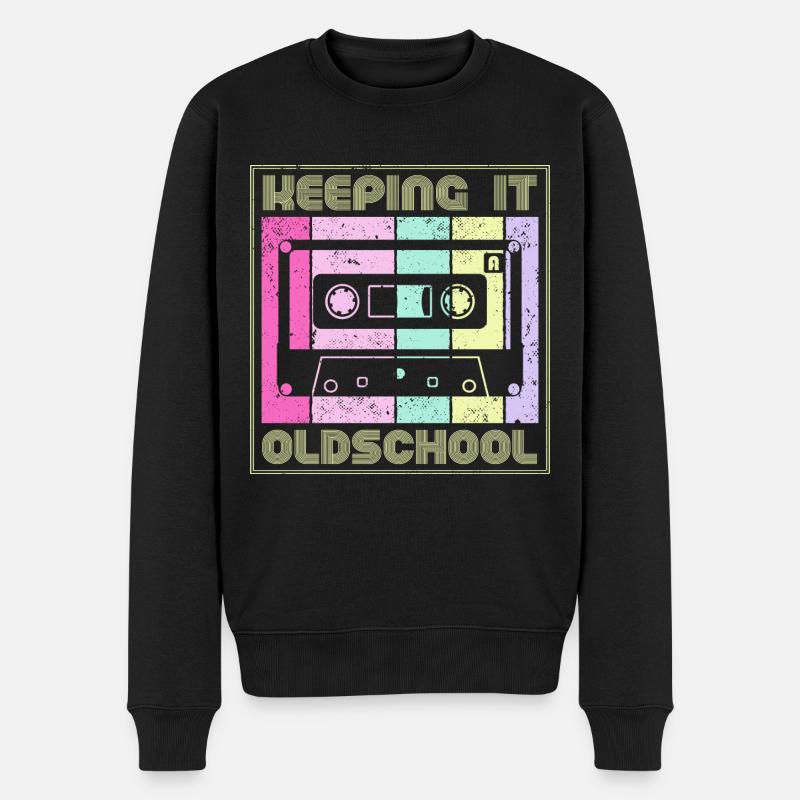 80er 90er Jahre Kassette Mixtape Retro Lustig - Männer Premium Bio Pullover - Schwarz