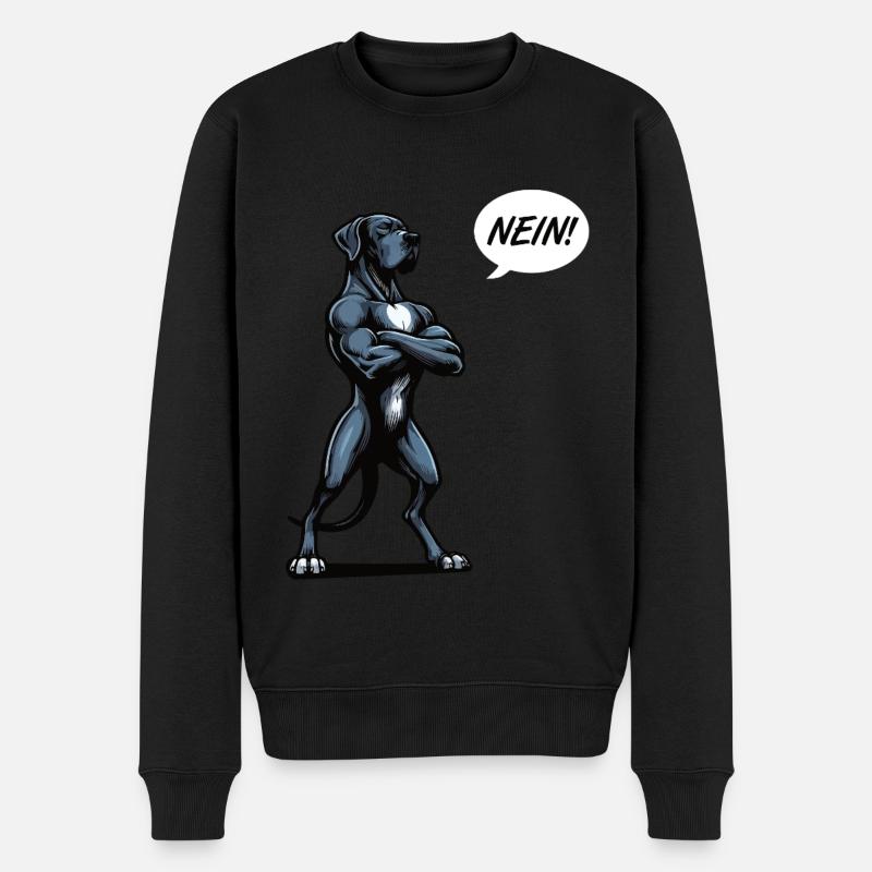 Nein Deutsche Dogge Doggen Doggenbesitzer - Männer Premium Bio Pullover - Schwarz