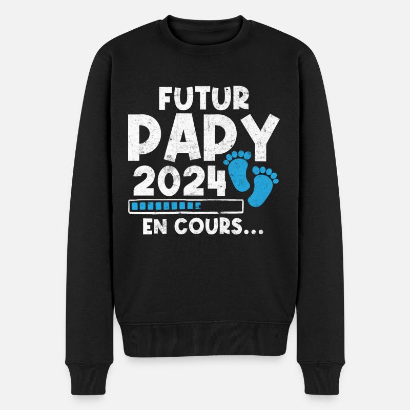 Futur Papy 2024 En Cours - Pull Premium bio Homme - noir