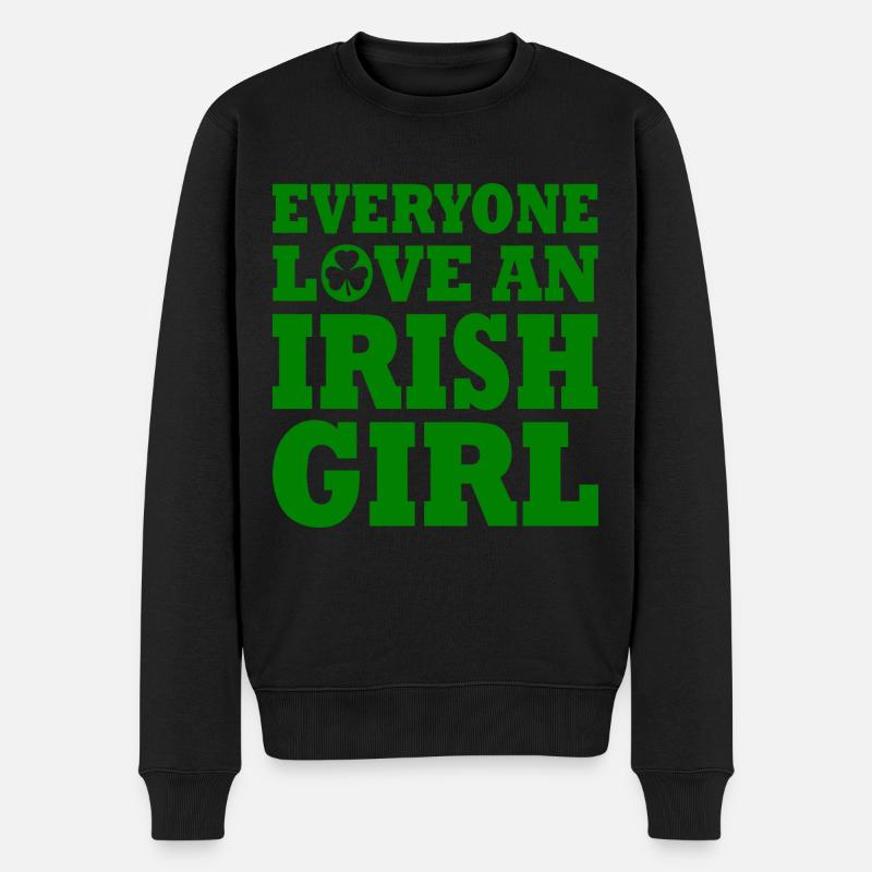 Everyone loves an irish girl - Männer Premium Bio Pullover - Schwarz