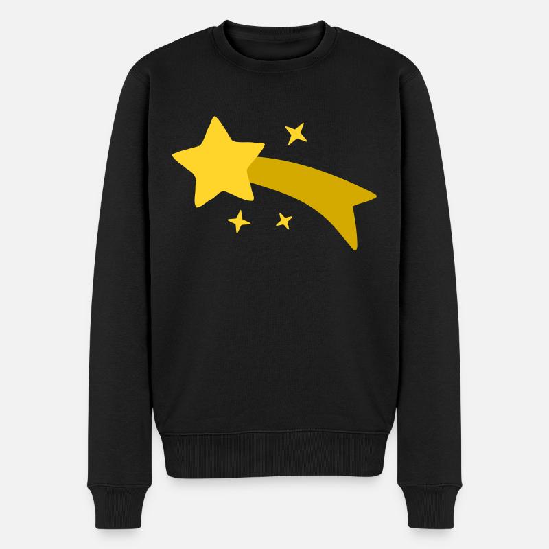 Sternschnuppe Sterne Sternchen - Männer Premium Bio Pullover - Schwarz