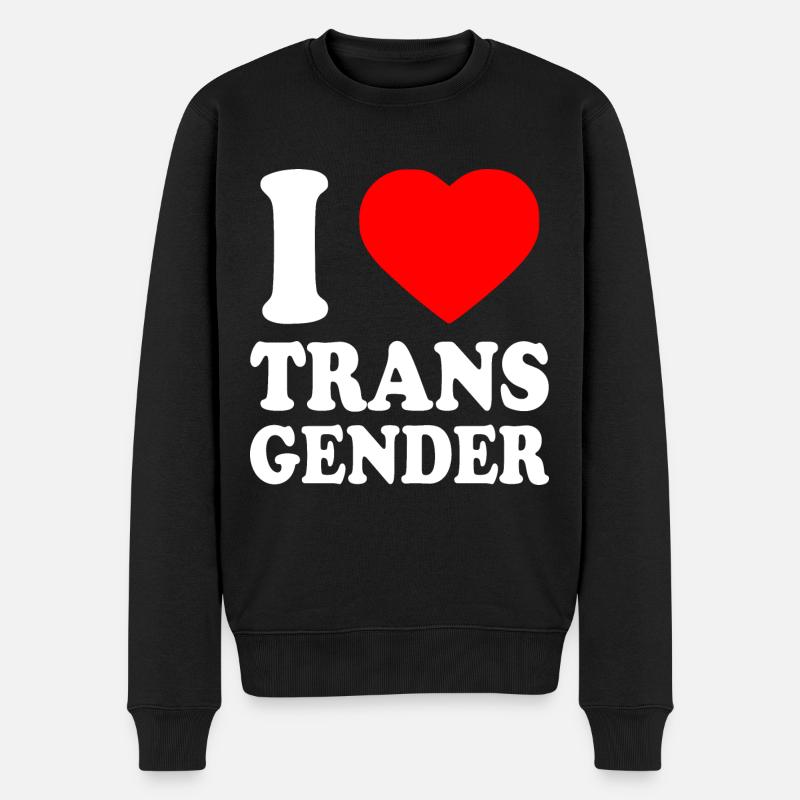 I love transgender trans - Pull Premium bio Homme - noir
