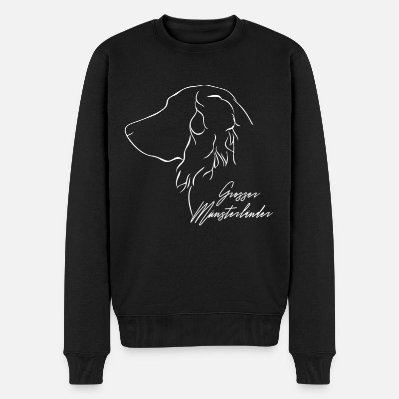 GROSSER MÜNSTERLÄNDER Profil Jagdhunde Wilsigns - Männer Premium Bio Pullover - Schwarz