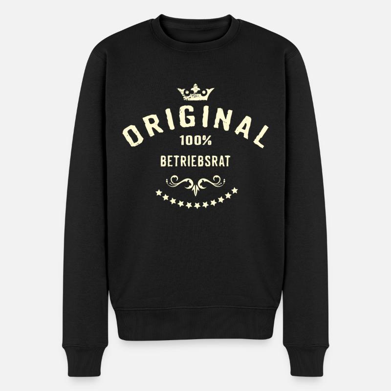 Original 100 Prozent Betriebsrat - RAHMENLOS creme - Männer Premium Bio Pullover - Schwarz