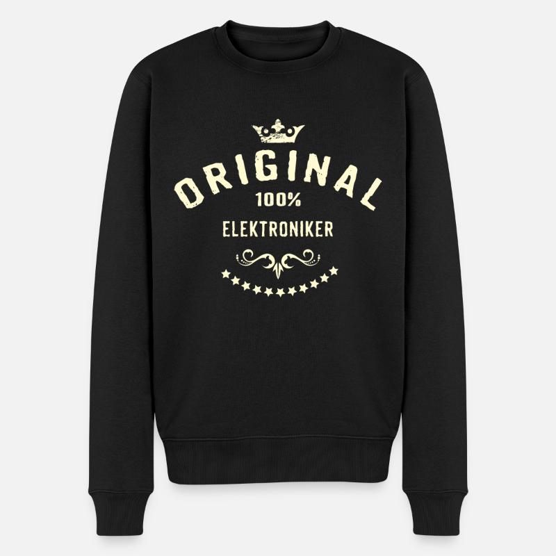 Original 100 Prozent Elektroniker - RAHMENLOS - Männer Premium Bio Pullover - Schwarz