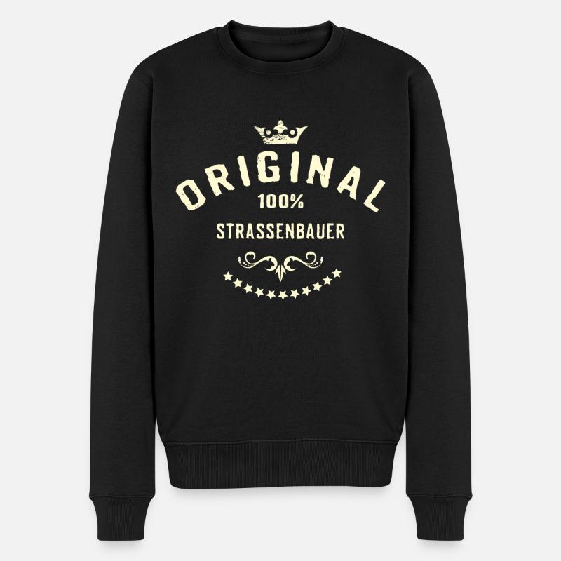 Original 100 Prozent Straßenbauer - RAHMENLOS - Männer Premium Bio Pullover - Schwarz