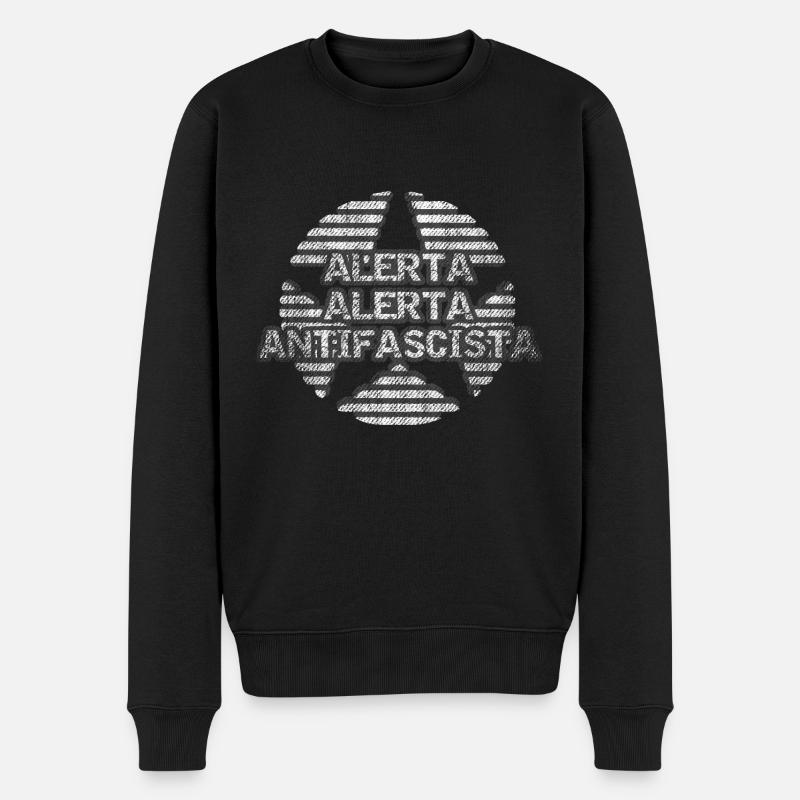 alerta alerta anti faschismus - Männer Premium Bio Pullover - Schwarz