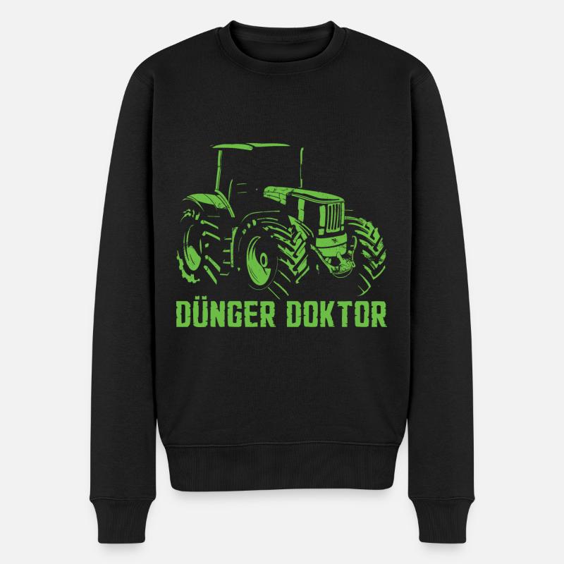 Dünger Traktor - Männer Premium Bio Pullover - Schwarz