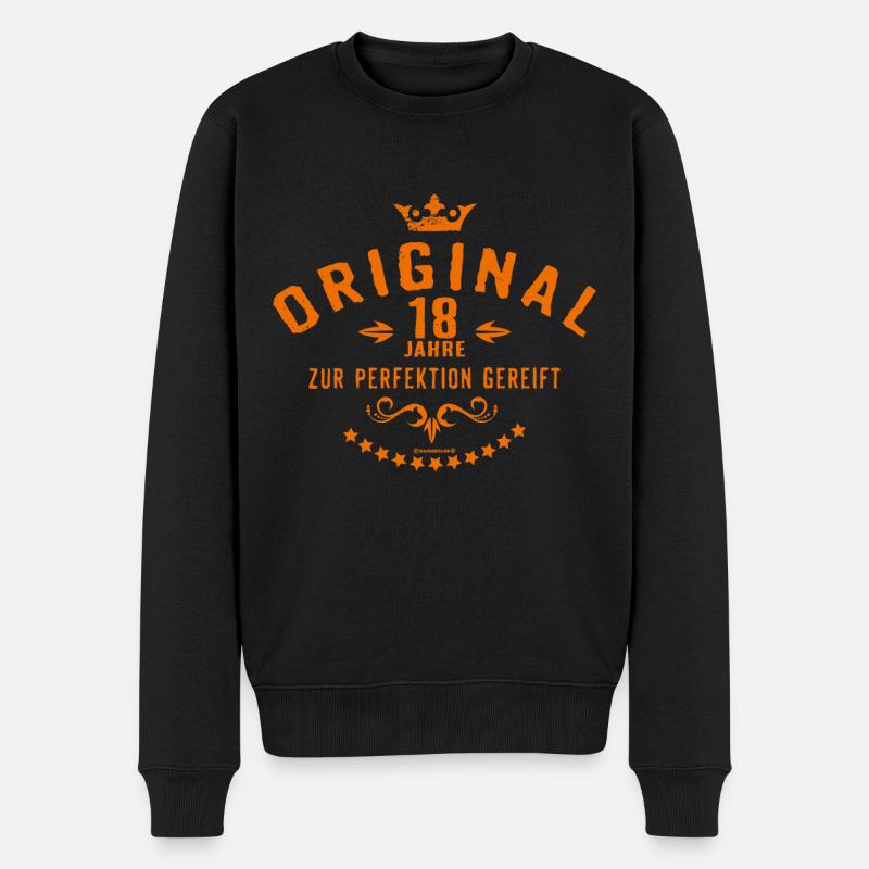 Original 18 Jahre zur Perfektion gereift - - Männer Premium Bio Pullover - Schwarz