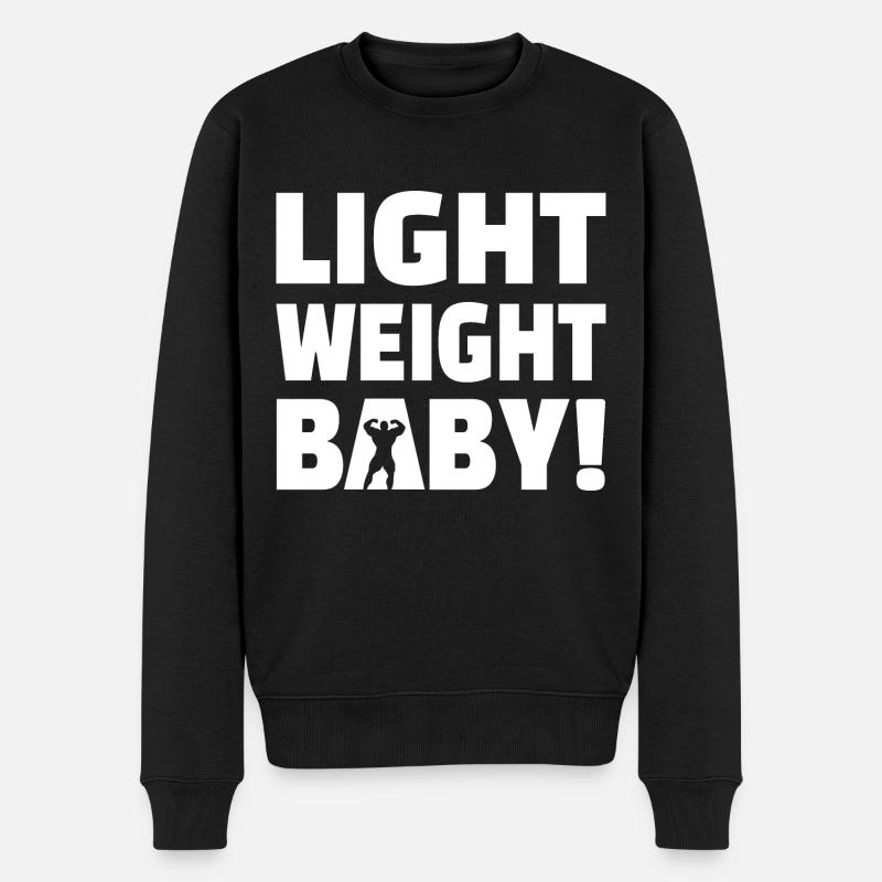 Light weight baby - Bodybuilding - Männer Premium Bio Pullover - Schwarz