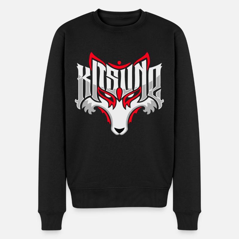Kitsune - Pull Premium bio Homme - noir