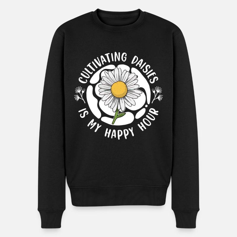 Hobbygärtner Garten Gärtner Gänseblume - Männer Premium Bio Pullover - Schwarz