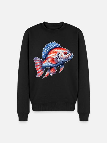 USA Perch Fishing Tshirt - Men's Premium Organic Jumper - black