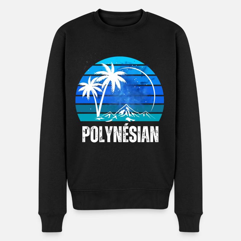 POLYNESISCHEN - Männer Premium Bio Pullover - Schwarz
