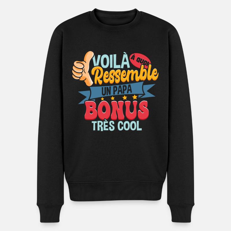 Papa Bonus - Pull Premium bio Homme - noir