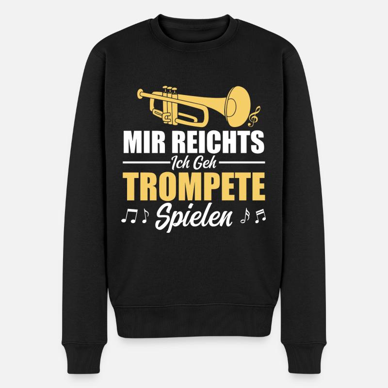 Mir Reichts Ich Geh Trumpet spielen - Männer Premium Bio Pullover - Schwarz