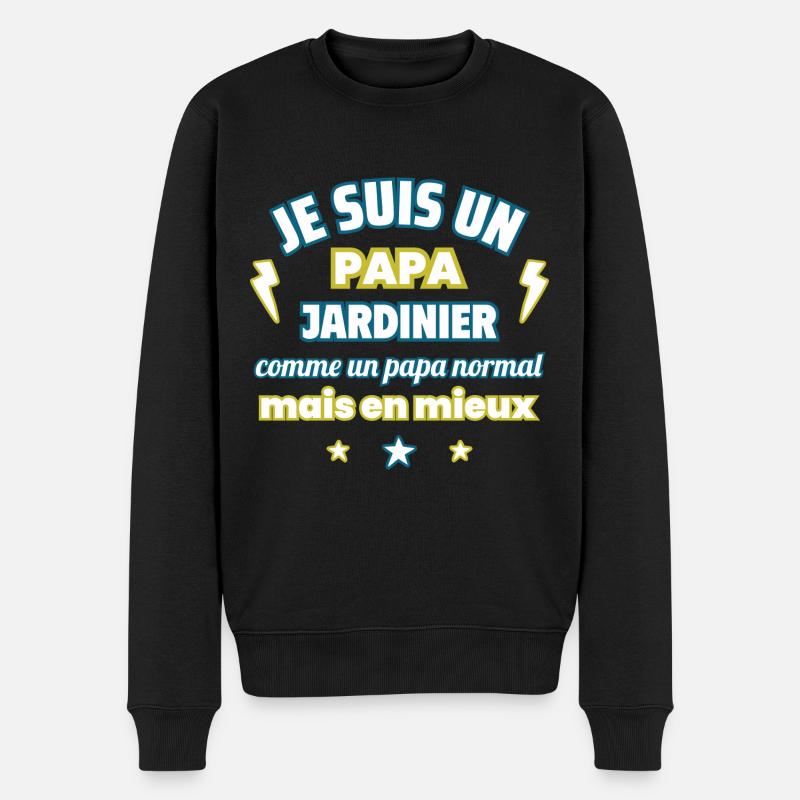 Papa jardinier,cadeau fête des pères,Noël - Pull Premium bio Homme - noir