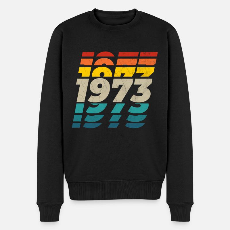 1973 vintage logo 50. Geburtstag, Geburtags Shirt - Männer Premium Bio Pullover - Schwarz