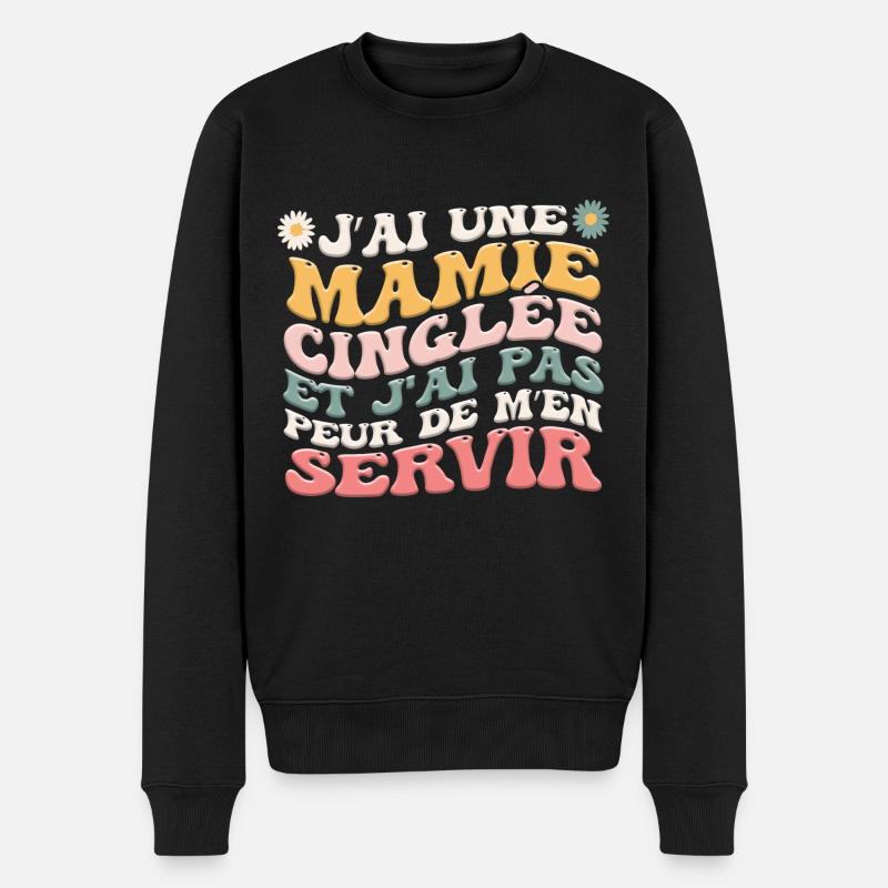 Mamie Petite-Fille Humour - Pull Premium bio Homme - noir