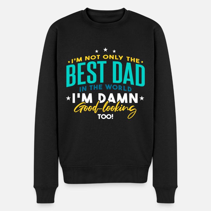 Meilleur papa Fathers Day Funny - Pull Premium bio Homme - noir
