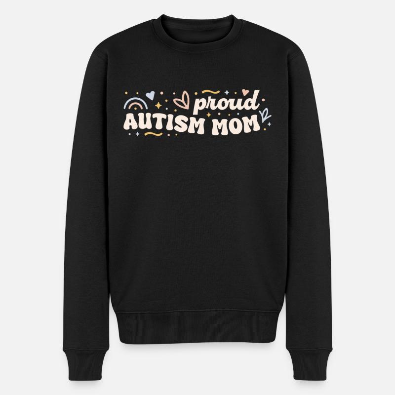 Mutter mit Autismus - Männer Premium Bio Pullover - Schwarz